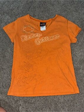 Vintage Harley-Davidson Women’s V Neck T Shirt Bedazzled